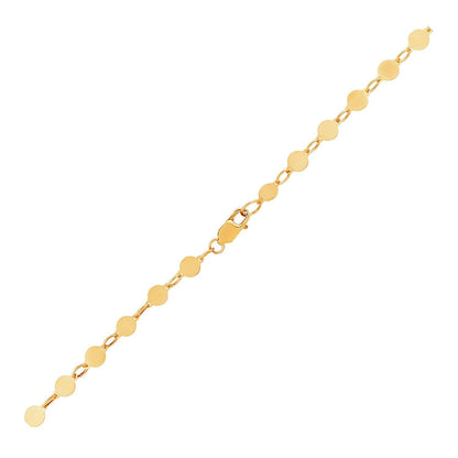 14k Yellow Gold Bracelet with Polished Circles  DestGlow