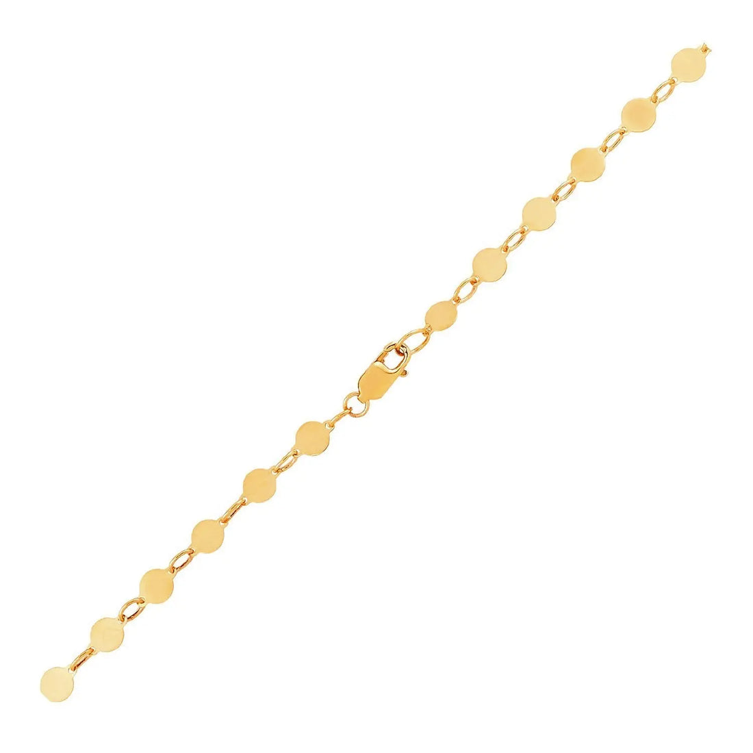 14k Yellow Gold Bracelet with Polished Circles 