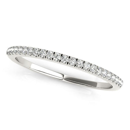 14k White Gold Diamond Pave Set Wedding Band (1/8 cttw) by Bids.com