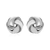 Textured and Polished Love Knot Earrings in Sterling Silver(13mm)