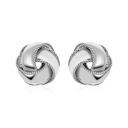 Textured and Polished Love Knot Earrings in Sterling Silver by Bids.com