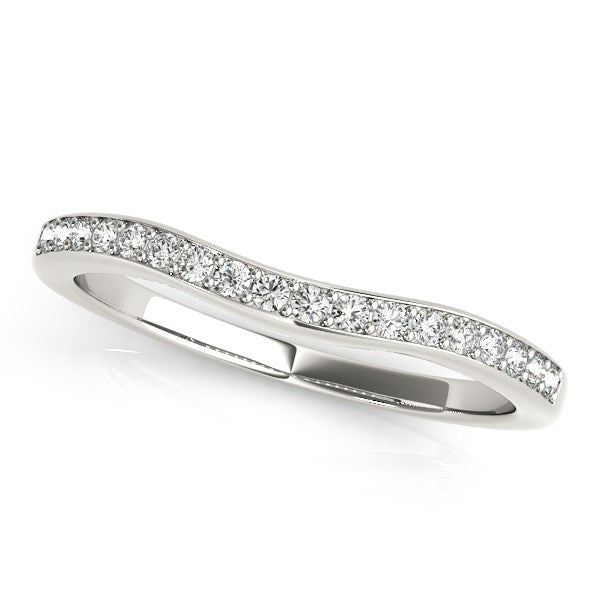 14k White Gold Channel Curved Diamond Wedding Band (1/4 cttw) by Bids.com