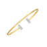 14k Two Tone Gold Diamond Tee Bar Bangle - bracelets