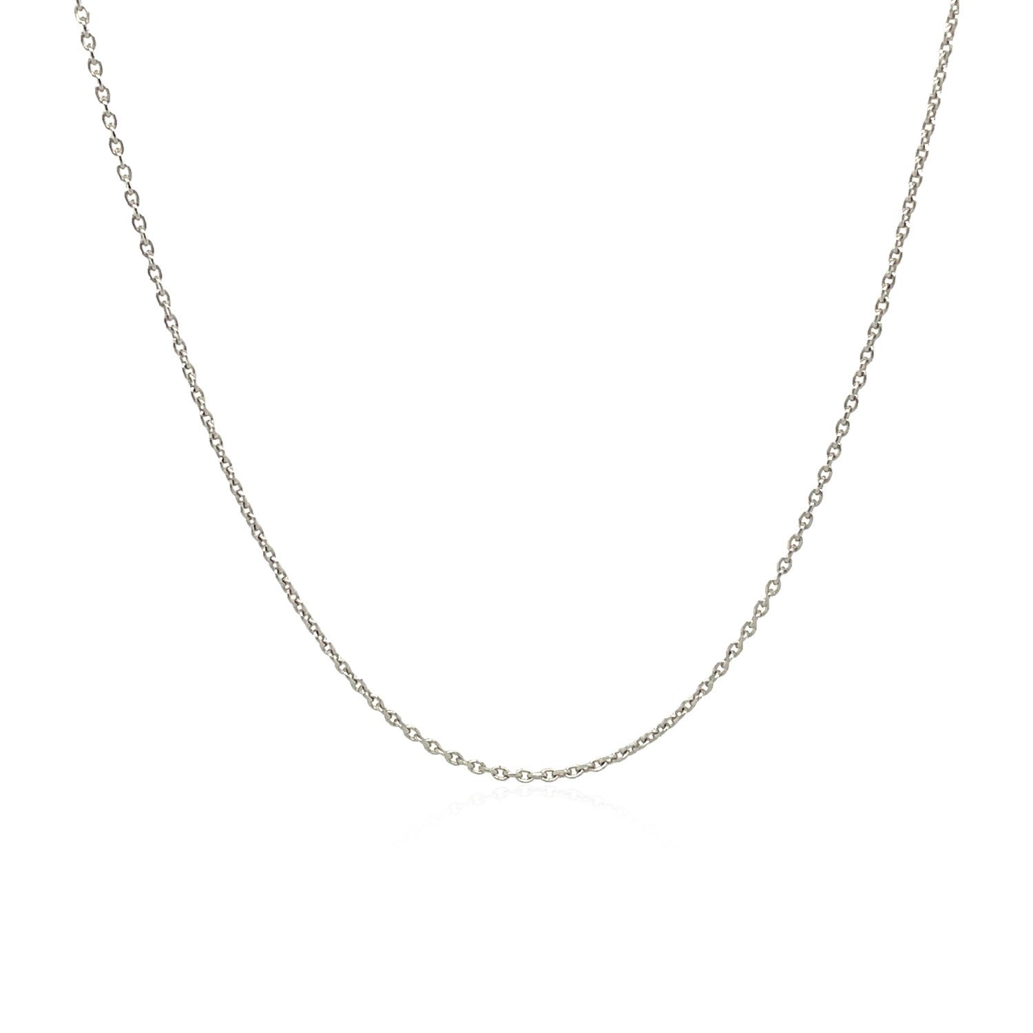 18k White Gold Round Cable Link Chain (0.97 mm)  DestGlow