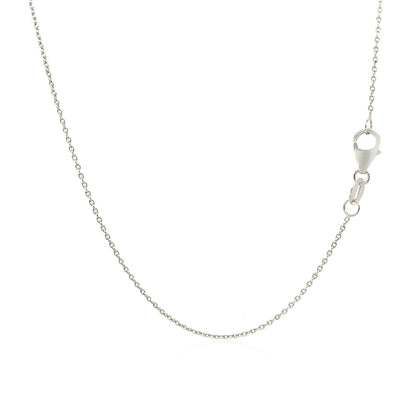 18k White Gold Round Cable Link Chain (0.97 mm)  DestGlow