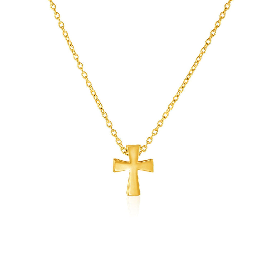 14k Yellow Gold with Cross Pendant - DestGlow
