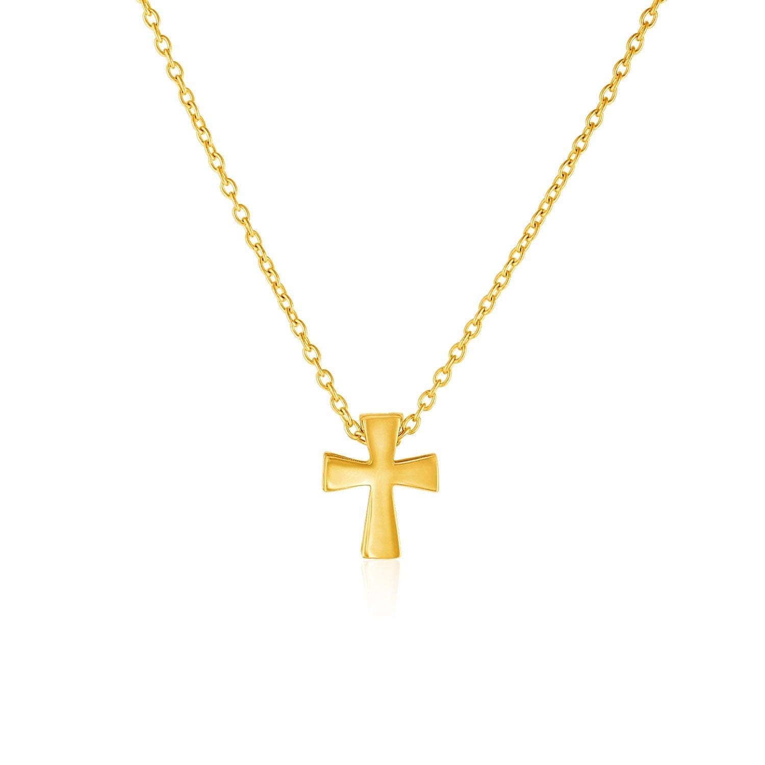 14k Yellow Gold with Cross Pendant  DestGlow