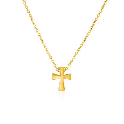 14k Yellow Gold with Cross Pendant  DestGlow