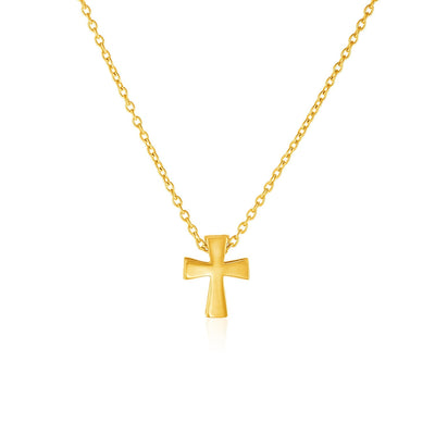 14k Yellow Gold with Cross Pendant - DestGlow