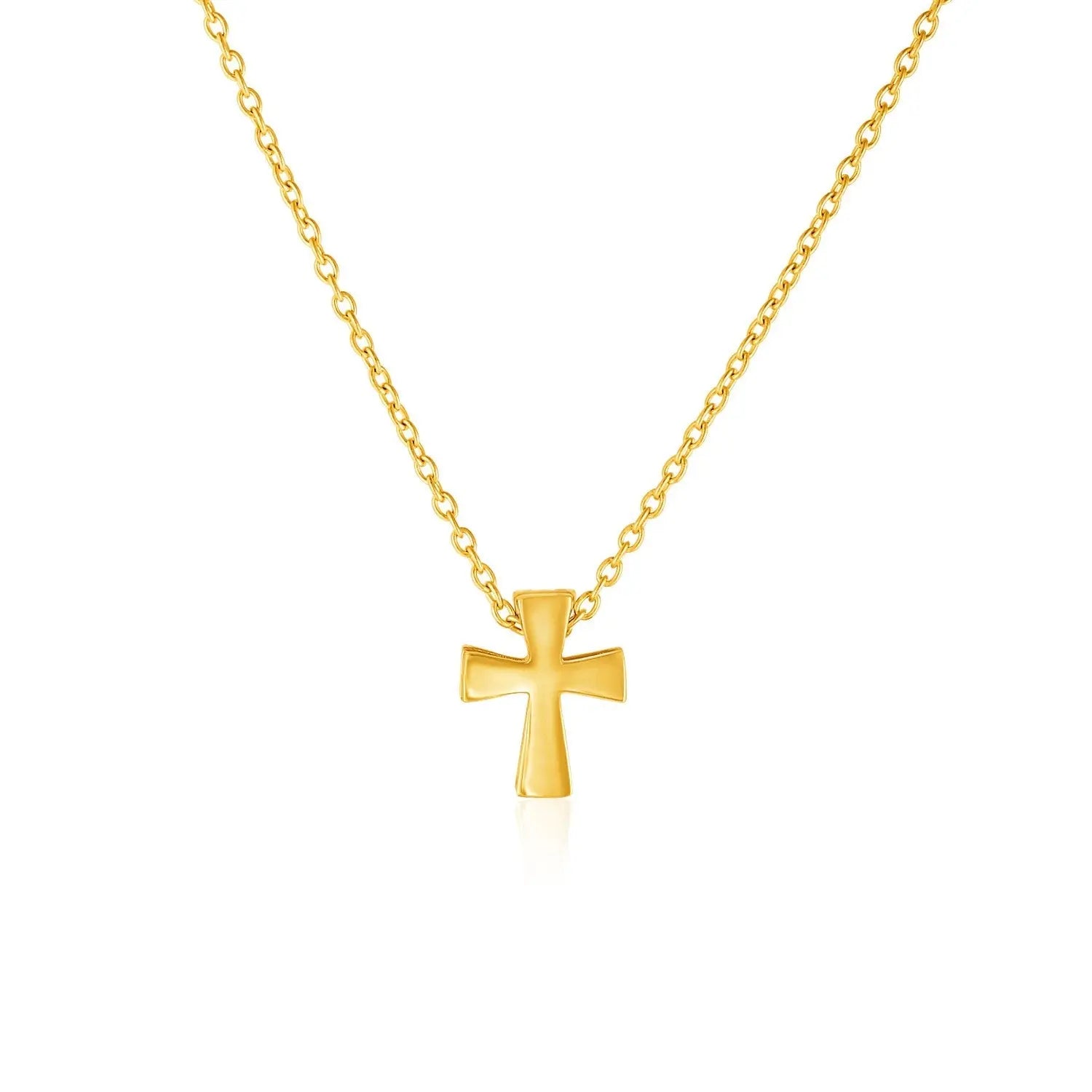 14k Yellow Gold with Cross Pendant 