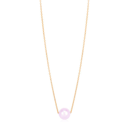 14k Rose Gold Pearl Solitaire Necklace