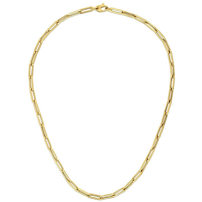 14K Yellow Gold Bold Paperclip Chain (4.2 mm) by Bids.com