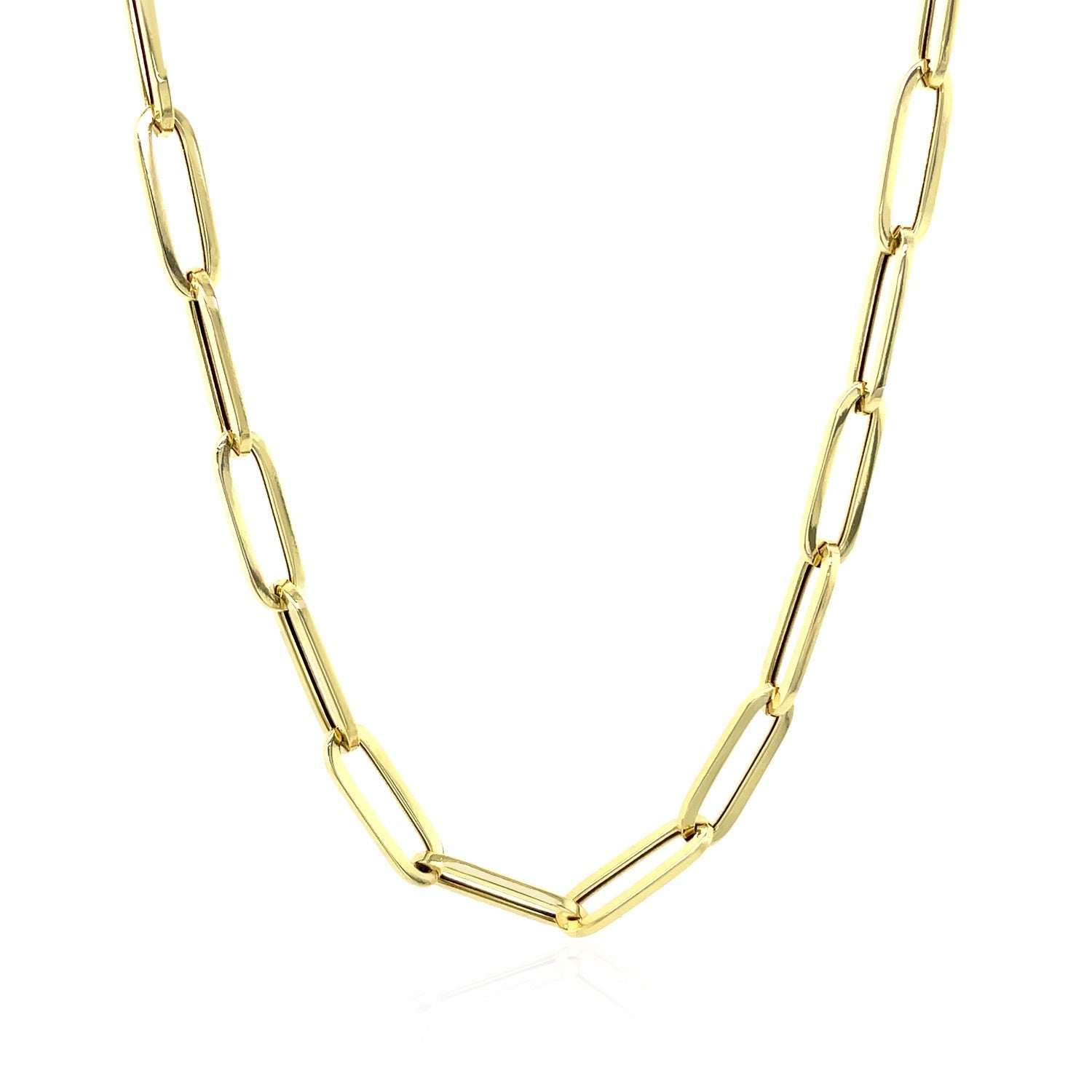 14K Yellow Gold Bold Paperclip Chain (4.2 mm) by Bids.com