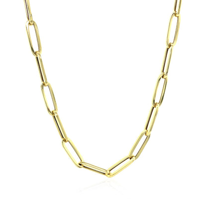 14K Yellow Gold Bold Paperclip Chain (4.2 mm) by Bids.com