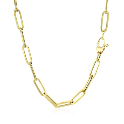 14K Yellow Gold Bold Paperclip Chain (4.2 mm) by Bids.com