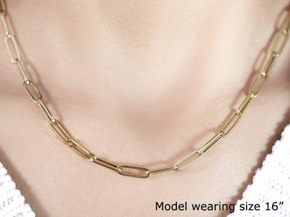 14K Yellow Gold Bold Paperclip Chain (4.2 mm) by Bids.com