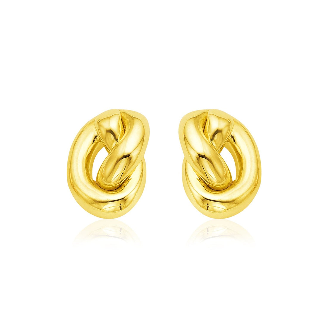 14k Yellow Gold Polished Knot Earrings - accessories