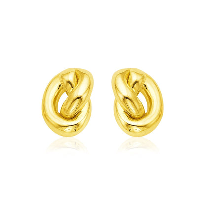 14k Yellow Gold Polished Knot Earrings 