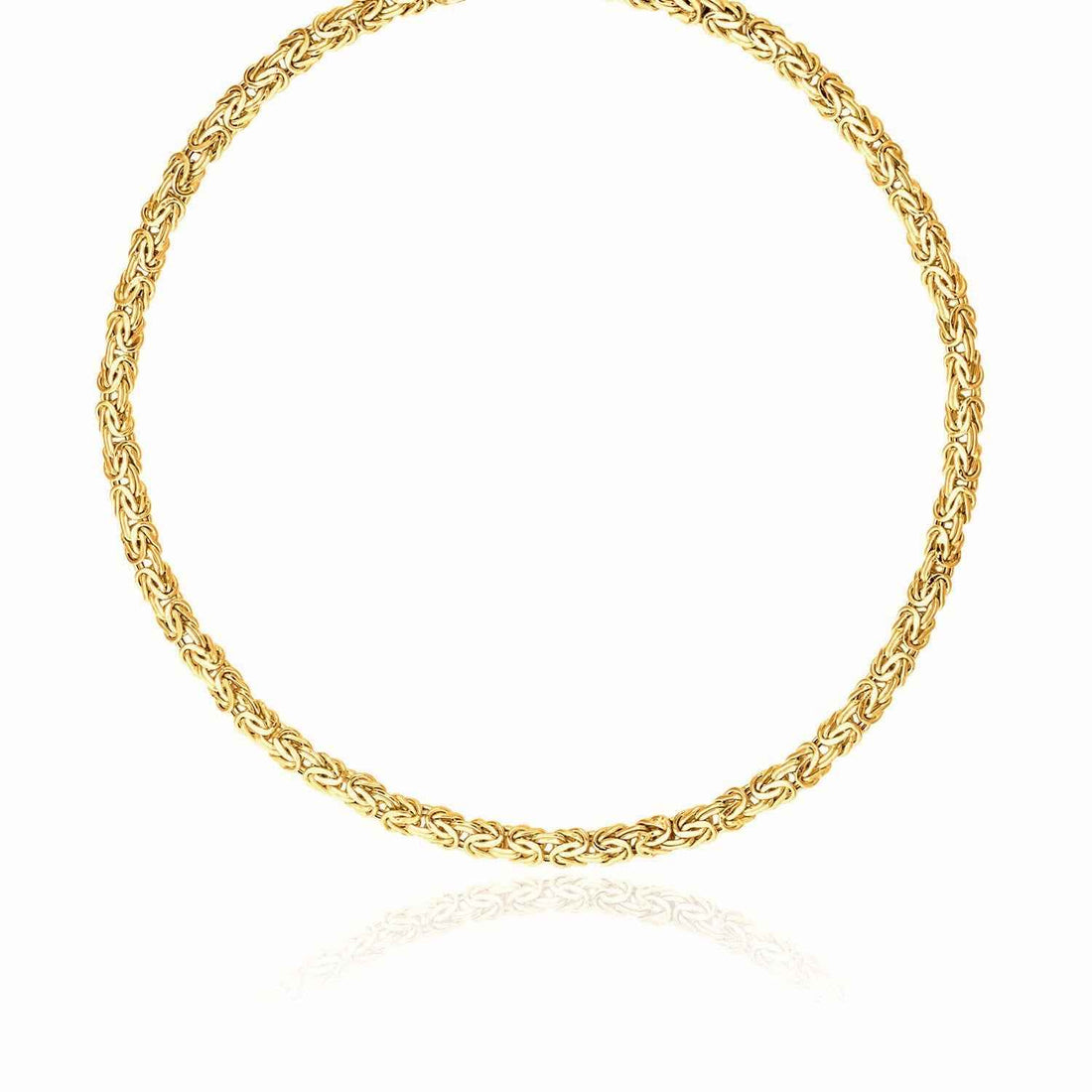 14k Yellow Gold Fancy Byzantine Chain Necklace