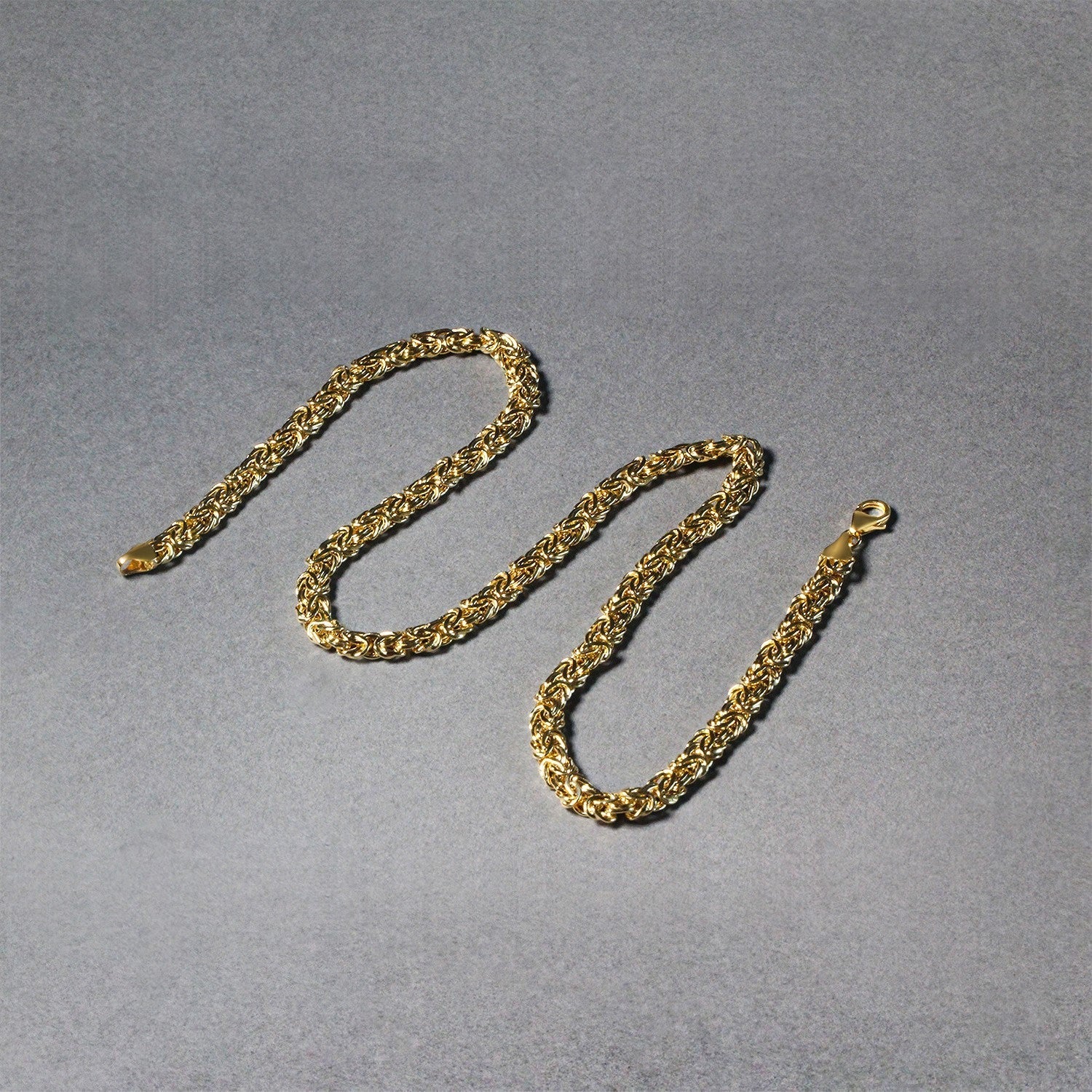 14k Yellow Gold Fancy Byzantine Chain Necklace  DestGlow