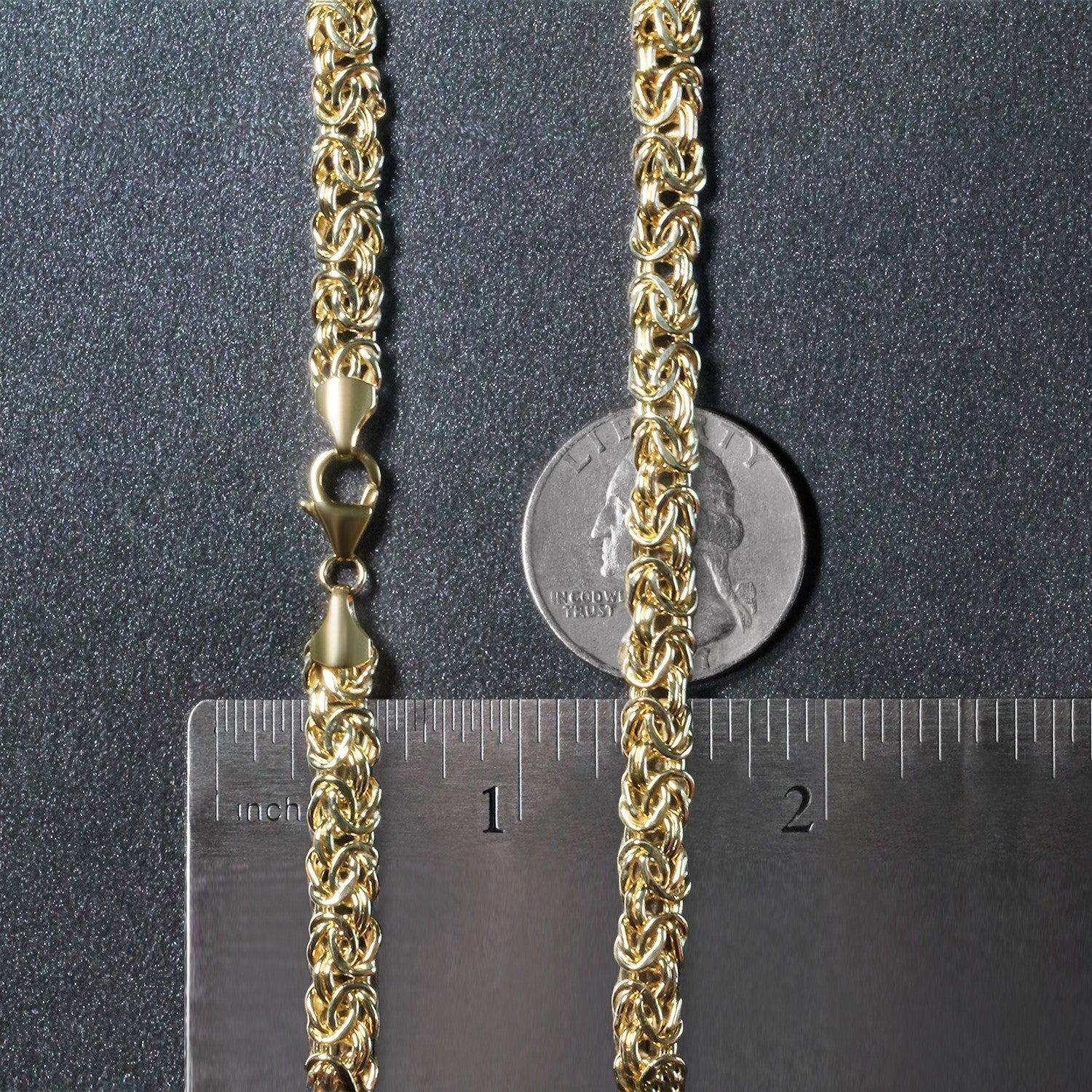 14k Yellow Gold Fancy Byzantine Chain Necklace  DestGlow