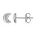 14k White Gold Post Earrings with Moons - accessories