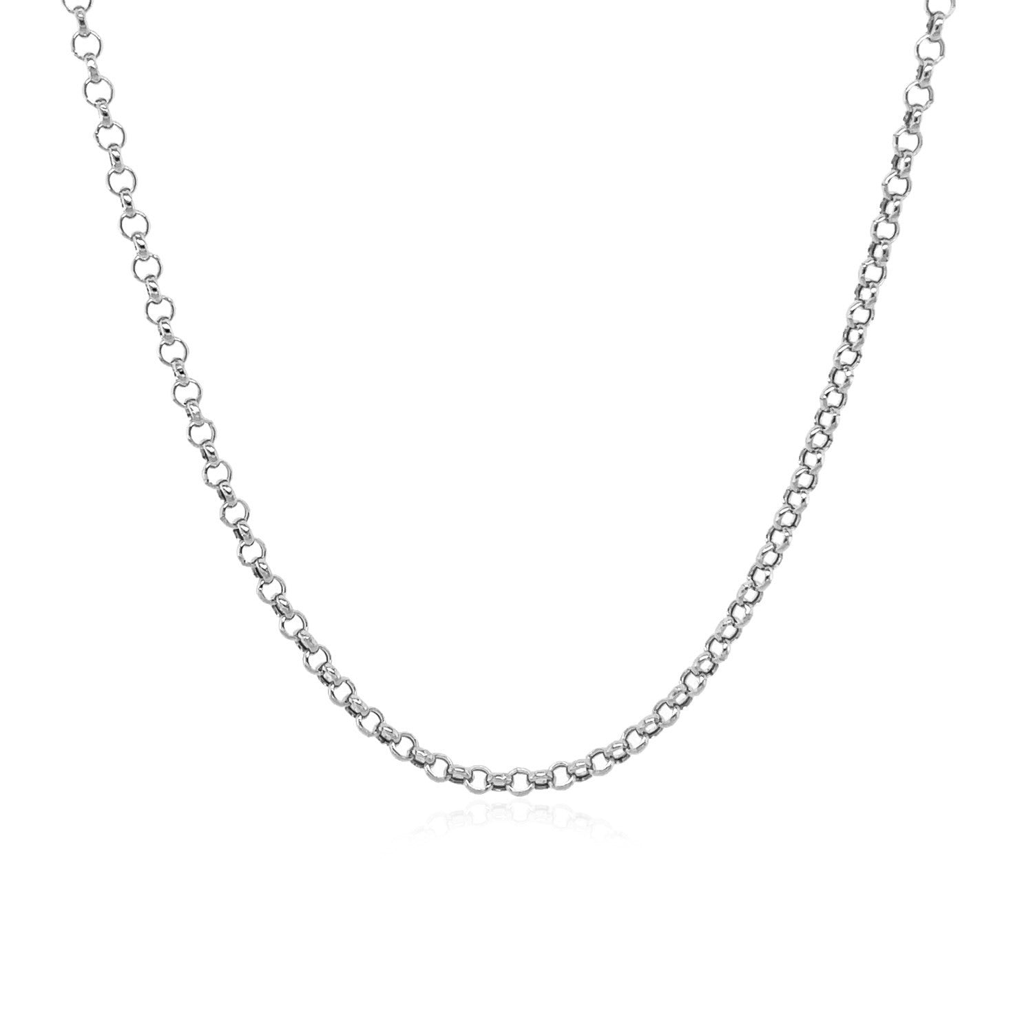 14k White Gold Rolo Chain (1.90 mm) - DestGlow