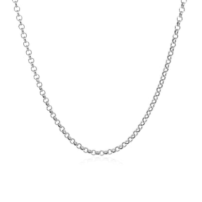 14k White Gold Rolo Chain (1.90 mm) - DestGlow
