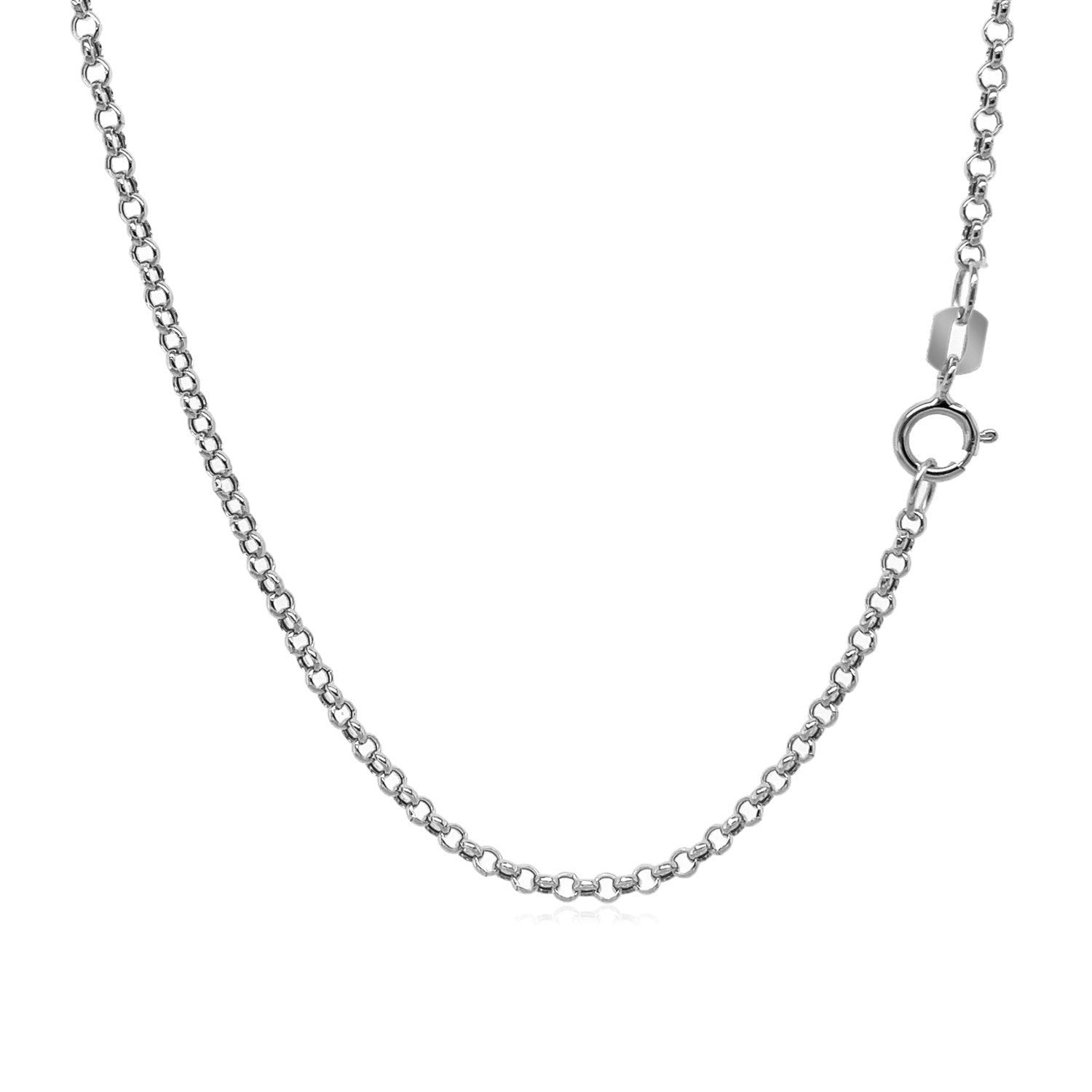14k White Gold Rolo Chain (1.90 mm) - DestGlow