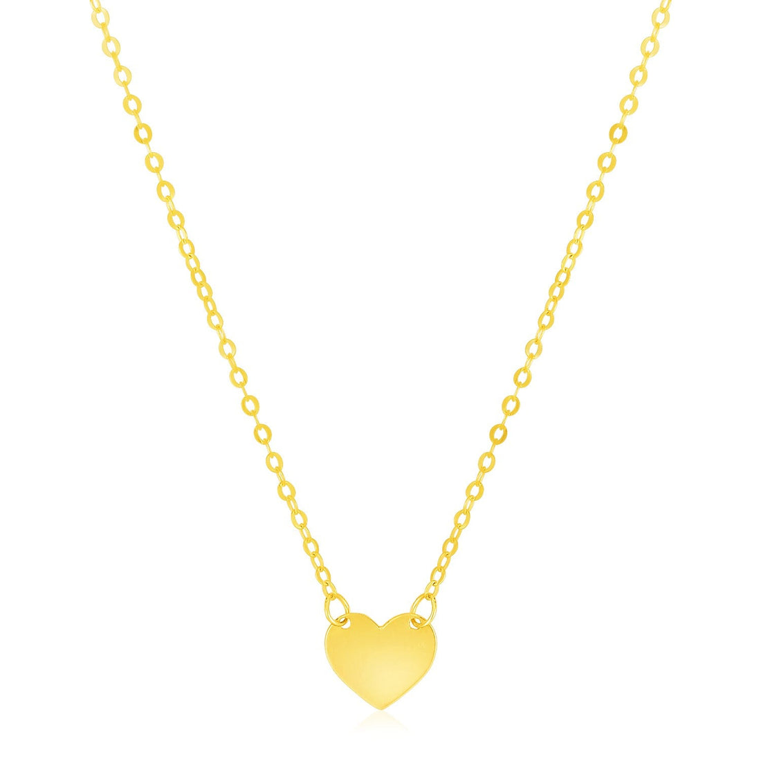 14k Yellow Gold Polished Mini Heart Necklace - necklaces