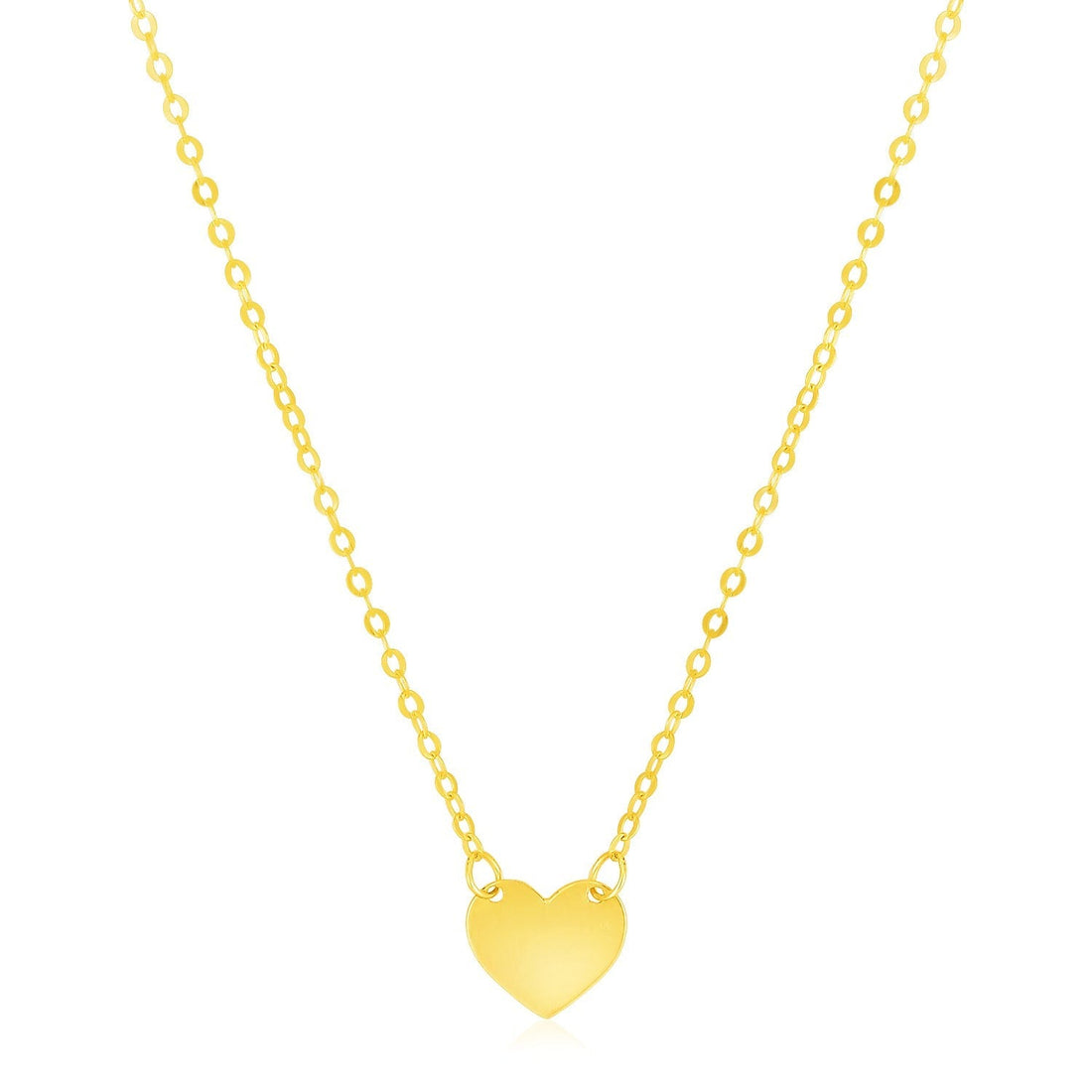 14k Yellow Gold Polished Mini Heart Necklace 