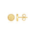 14k Yellow Gold Textured Circle Post Earrings 