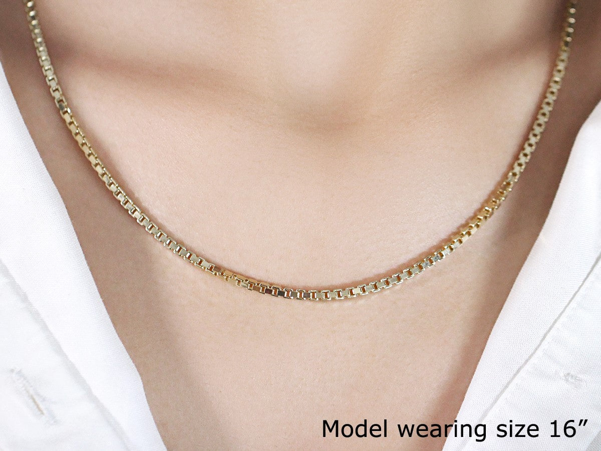 2.5mm 14k Yellow Gold Semi Solid Box Chain by Bids.com