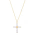 14k Yellow Gold Pearl Cross Pendant