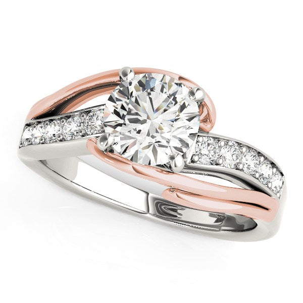 14k White And Rose Gold Bypass Shank Diamond Engagement Ring (1 1/8 cttw) by Bids.com