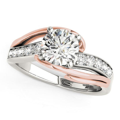 14k White And Rose Gold Bypass Shank Diamond Engagement Ring (1 1/8 cttw) by Bids.com
