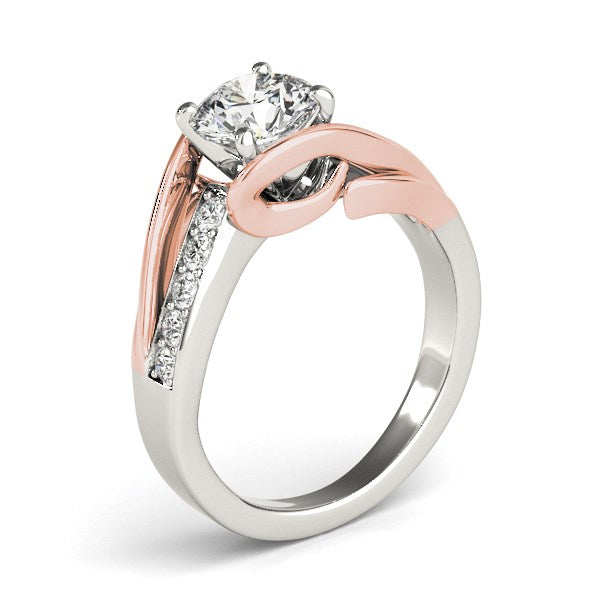 14k White And Rose Gold Bypass Shank Diamond Engagement Ring (1 1/8 cttw) by Bids.com