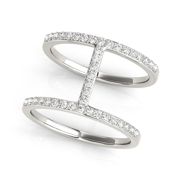 14k White Gold Dual Band Bridge Style Diamond Ring (3/8 cttw) by Bids.com