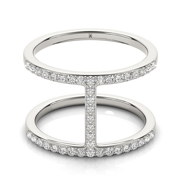 14k White Gold Dual Band Bridge Style Diamond Ring (3/8 cttw) by Bids.com