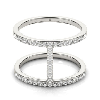 14k White Gold Dual Band Bridge Style Diamond Ring (3/8 cttw) by Bids.com