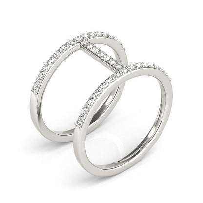 14k White Gold Dual Band Bridge Style Diamond Ring (3/8 cttw) by Bids.com