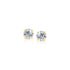 14k Yellow Gold Stud Earrings with White Hue Faceted Cubic Zirconia(3mm) - earrings