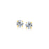 14k Yellow Gold Stud Earrings with White Hue Faceted Cubic Zirconia(3mm) 
