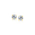 14k Yellow Gold Stud Earrings with White Hue Faceted Cubic Zirconia(3mm) by Avera Group