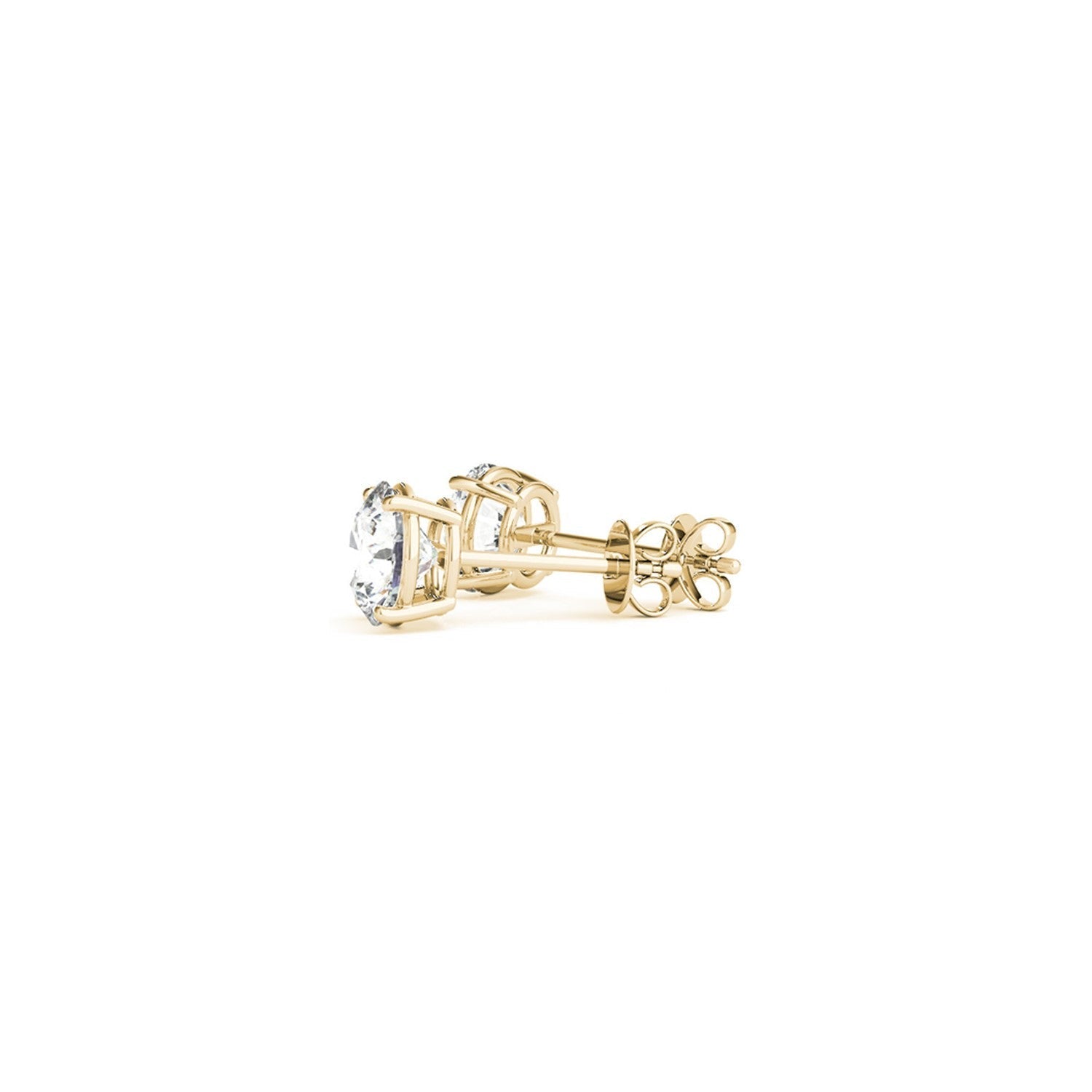 1 1/2 cttw Certified IGI Lab Grown Round Diamond Stud Earrings 14k Yellow Gold (G/VS2) 