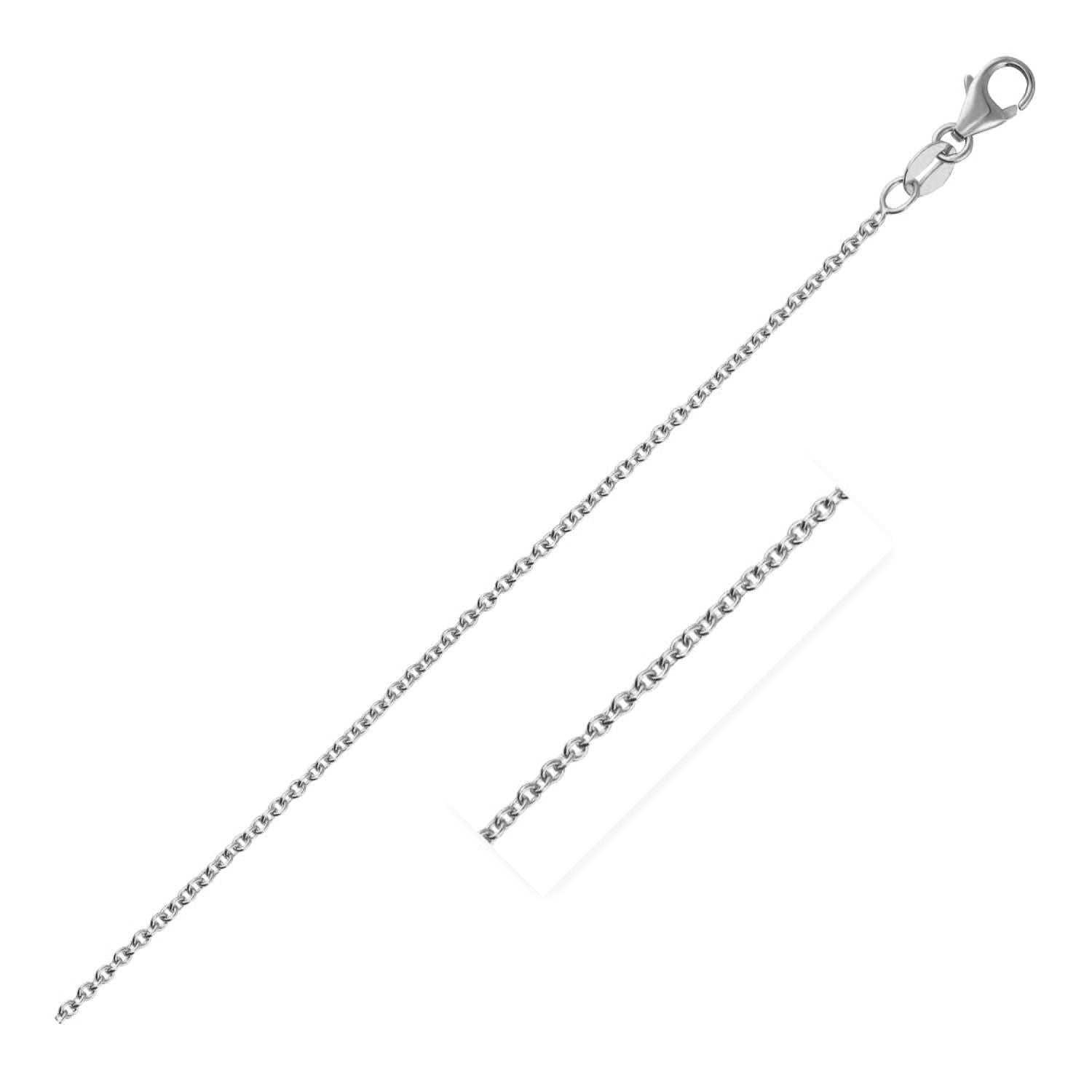 14k White Gold Round Cable Link Chain (1.50 mm) by Avera Group