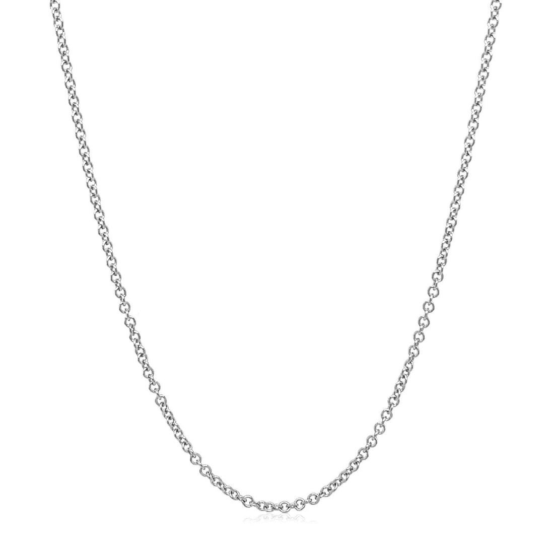 14k White Gold Round Cable Link Chain (1.50 mm) - DestGlow