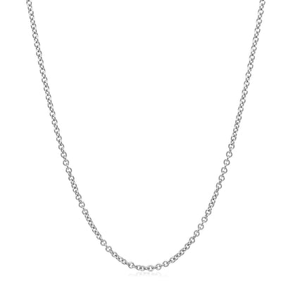 14k White Gold Round Cable Link Chain (1.50 mm) - DestGlow