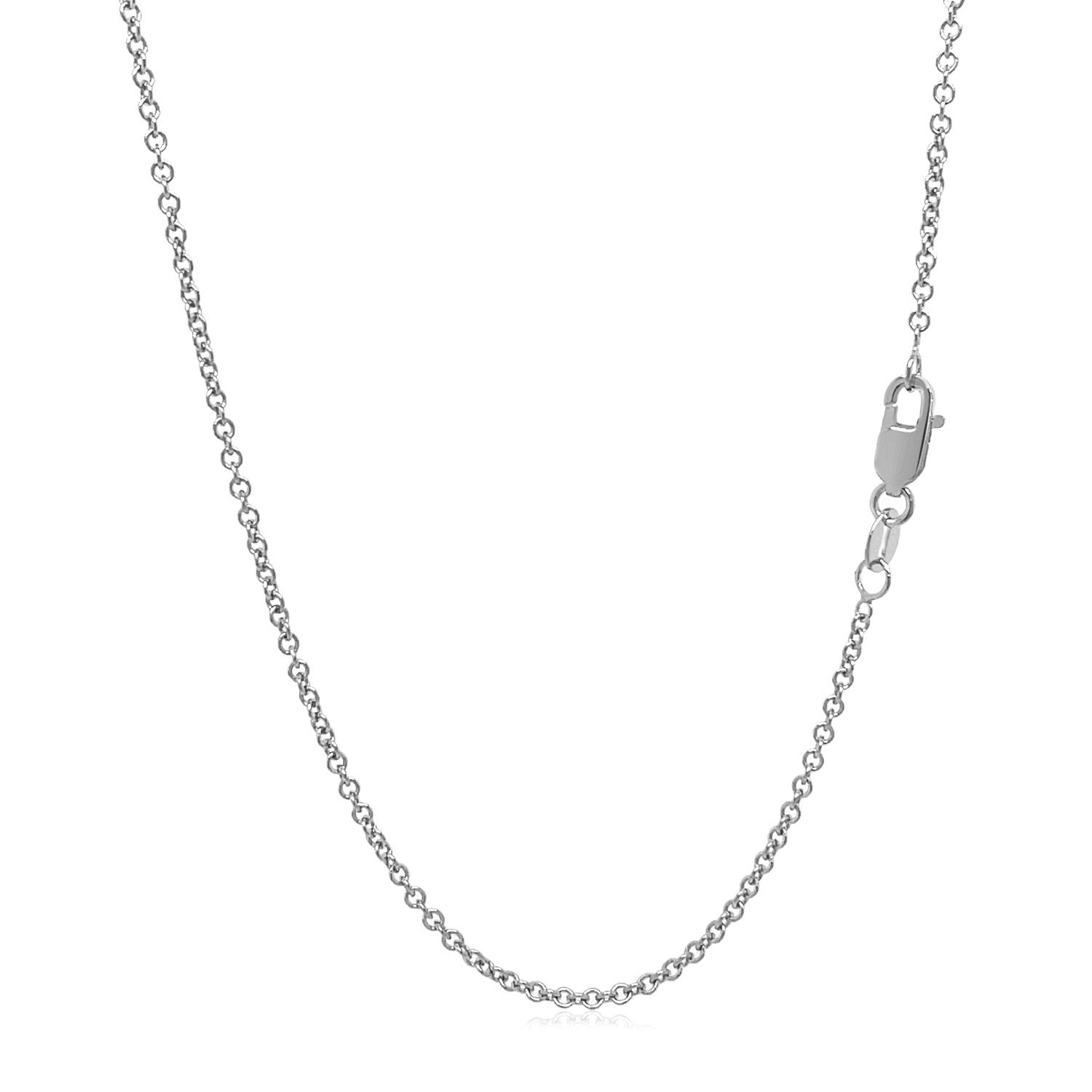 14k White Gold Round Cable Link Chain (1.50 mm) - DestGlow