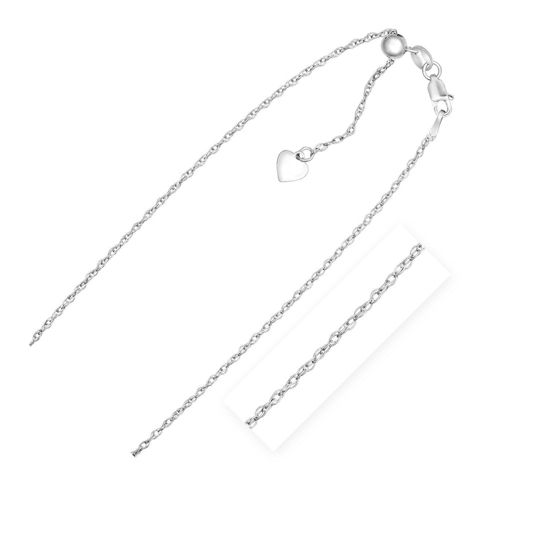 Sterling Silver 1.5 mm Adjustable Rope Chain by Avera Group